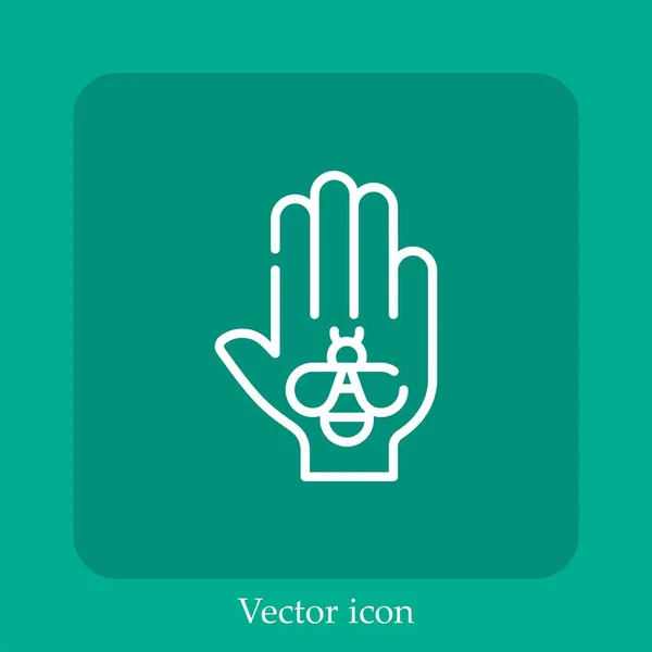 Ícone Vetor Terapia Abelha Linear Icon Line Com Curso Editável — Vetor de Stock