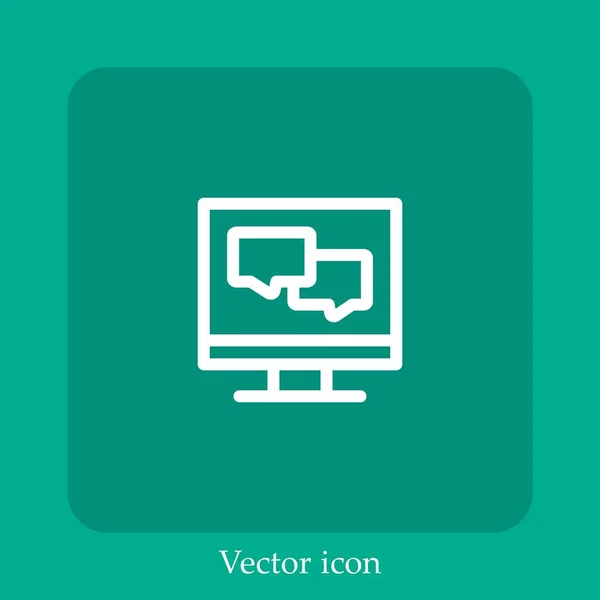 Comenta Ícone Vetorial Linear Icon Line Com Curso Editável — Vetor de Stock