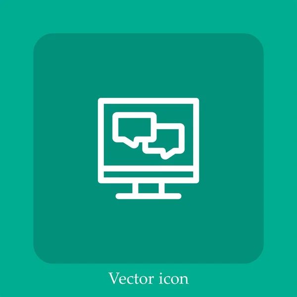 Comenta Icono Vectorial Icono Lineal Línea Con Carrera Editable — Archivo Imágenes Vectoriales