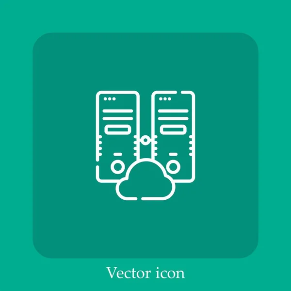 Ícone Vetorial Cpu Linear Icon Line Com Curso Editável — Vetor de Stock