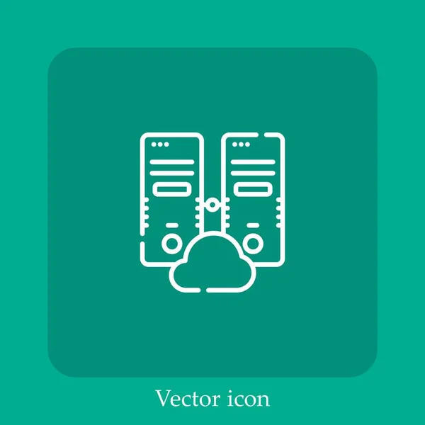 Icono Vector Cpu Icon Line Lineal Con Carrera Editable — Vector de stock