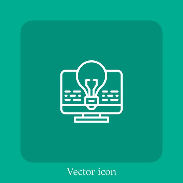 Ícone Vetor Ideia Linear Icon Line Com Curso Editável — Vetor de Stock