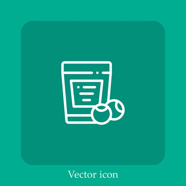 Icono Del Vector Lupin Icon Line Lineal Con Carrera Editable — Vector de stock