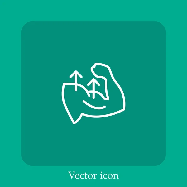 Muskel Vektor Symbol Lineare Icon Line Mit Editierbarem Strich — Stockvektor