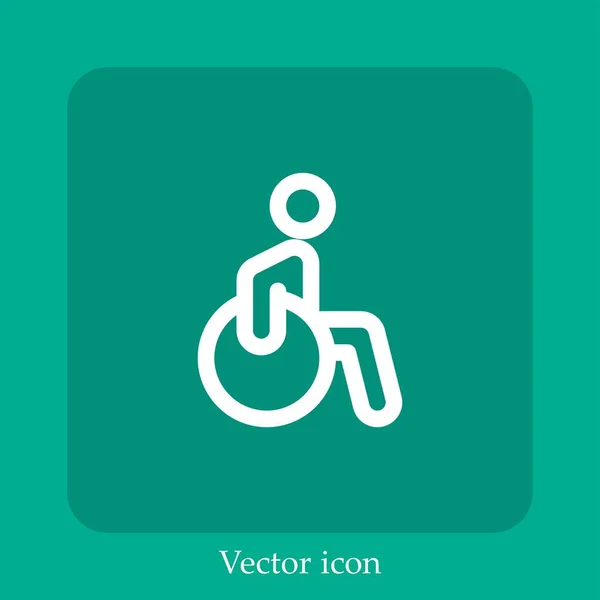 Icono Vector Discapacidad Icon Line Lineal Con Carrera Editable Ilustración de stock