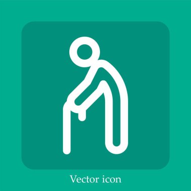 yürüyen çubuk vektörü simgesi doğrusal simgesi. Düzenlenebilir vuruş çizgisi