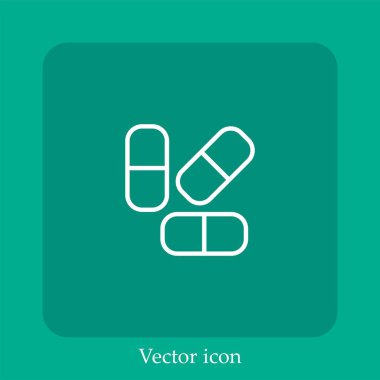 hap vektörü doğrusal simgesi. Düzenlenebilir vuruşla çizgi