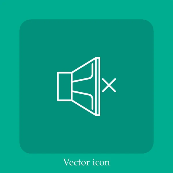 Ícone Vetorial Alto Falante Linear Icon Line Com Curso Editável — Vetor de Stock
