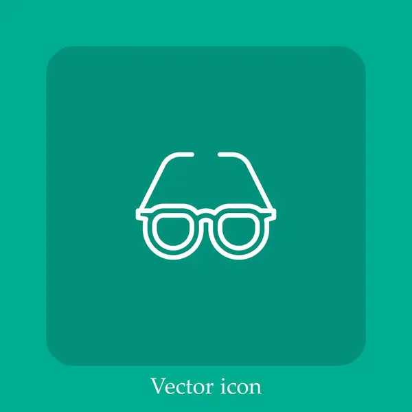 Sunglasses Vector Icon Linear Icon Line Editable Stroke — Stock Vector