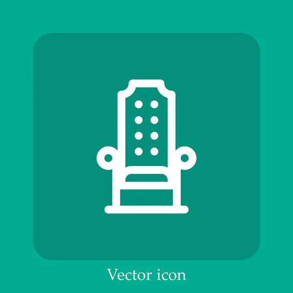 Icono Del Vector Del Trono Icon Line Lineal Con Trazo — Vector de stock