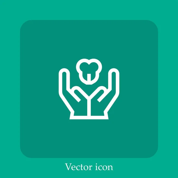 Icono Del Vector Dental Icon Line Lineal Con Carrera Editable — Vector de stock