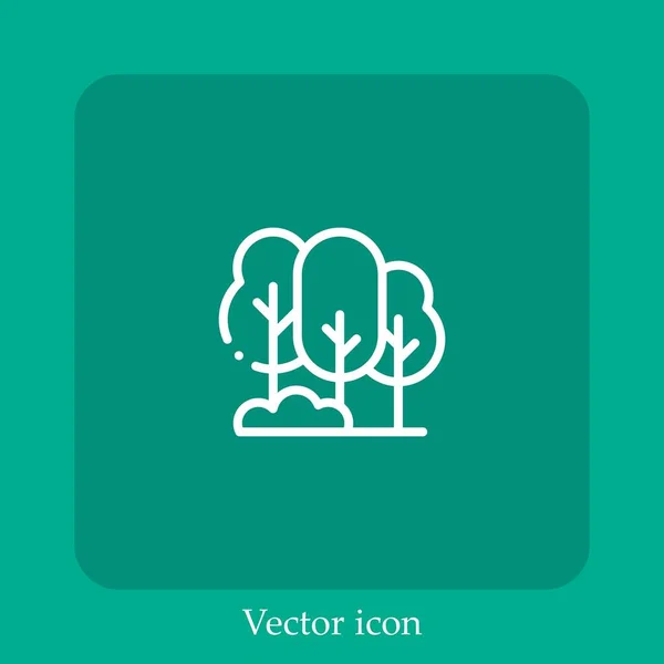 Icône Vectorielle Arbre Icône Linéaire Ligne Avec Trait Modifiable — Image vectorielle