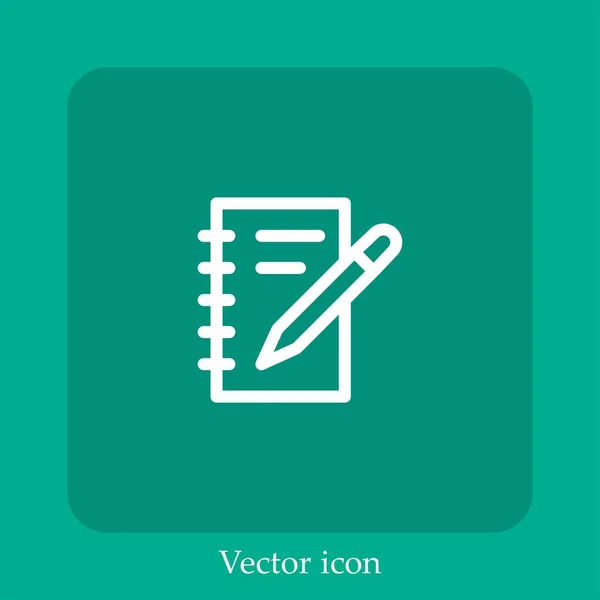Escritura Icono Vectorial Icon Line Lineal Con Carrera Editable — Vector de stock
