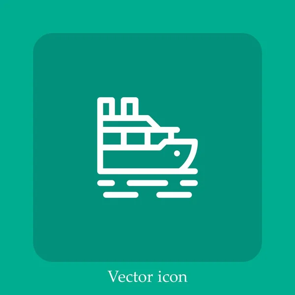 Yatch Vector Icon Lineare Icon Line Mit Editierbarem Strich — Stockvektor