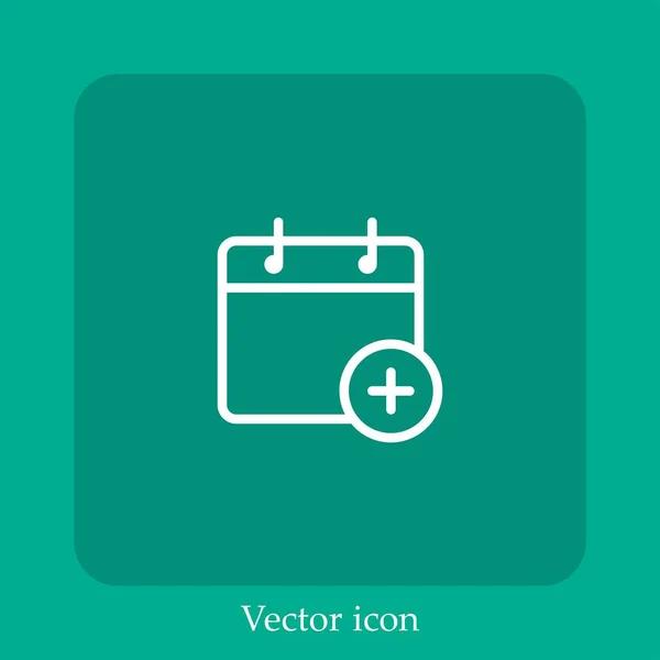 Adicionar Ícone Vetor Evento Linear Icon Line Com Curso Editável — Vetor de Stock