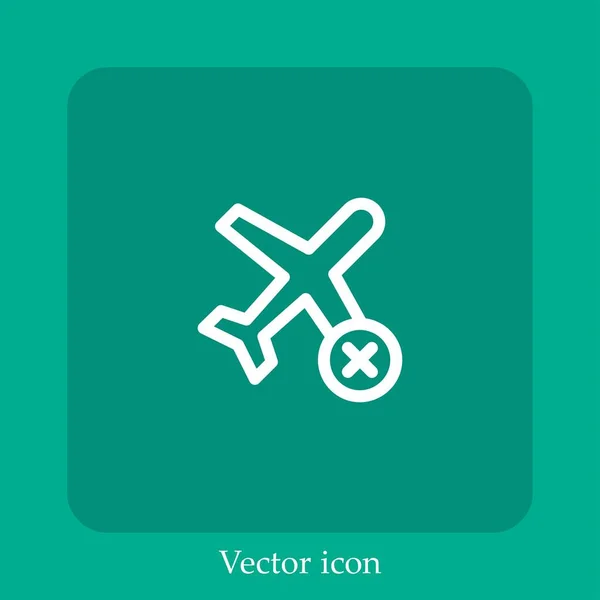 Icono Vector Plano Aire Icon Line Lineal Con Carrera Editable — Vector de stock