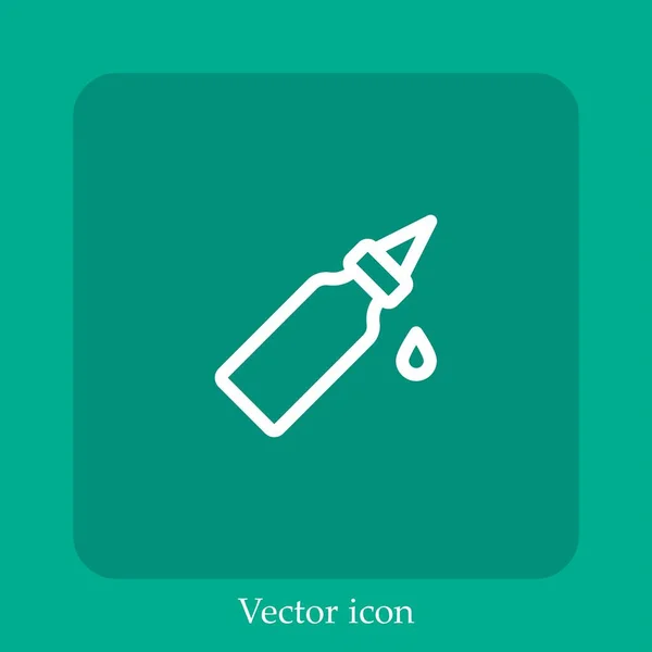 Ícone Vetorial Cola Linear Icon Line Com Curso Editável — Vetor de Stock