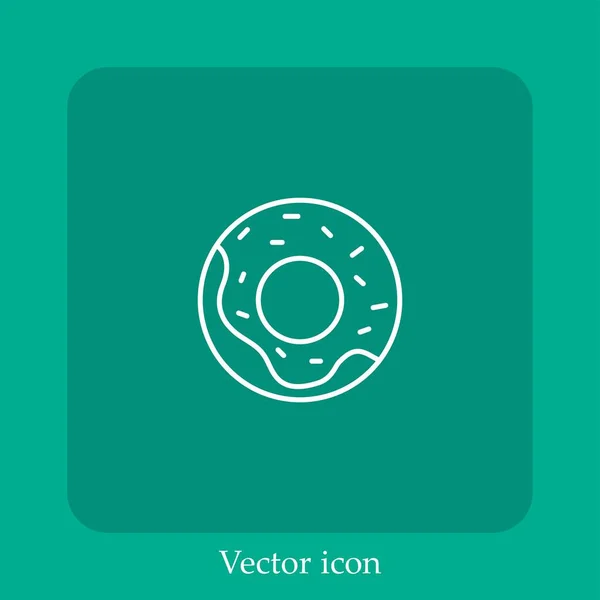 Donut Vektor Symbol Lineare Icon Line Mit Editierbarem Strich — Stockvektor