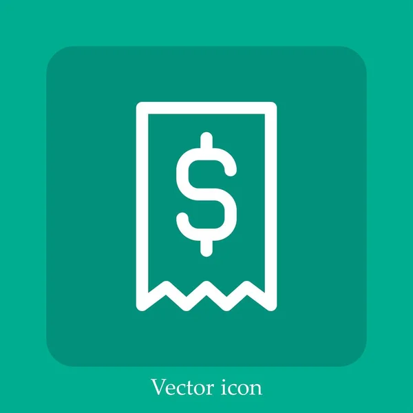 Ícone Vetor Fatura Linear Icon Line Com Curso Editável — Vetor de Stock