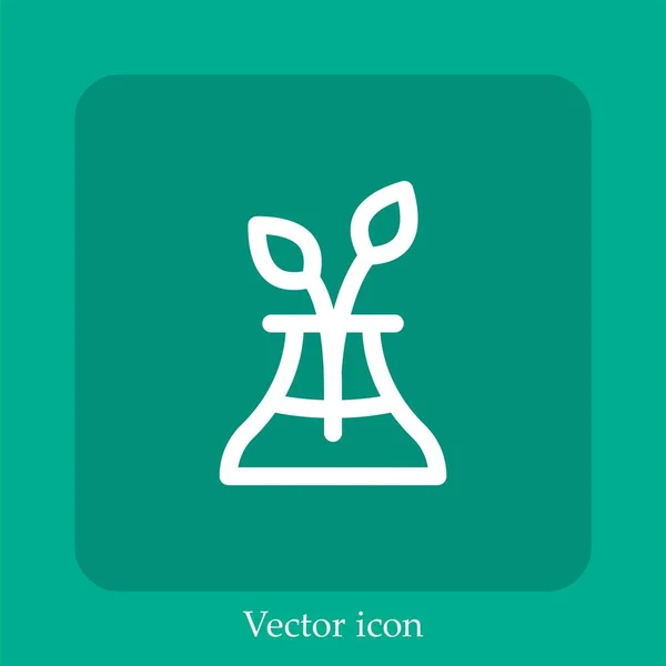 Ícone Vetorial Planta Linear Icon Line Com Curso Editável — Vetor de Stock