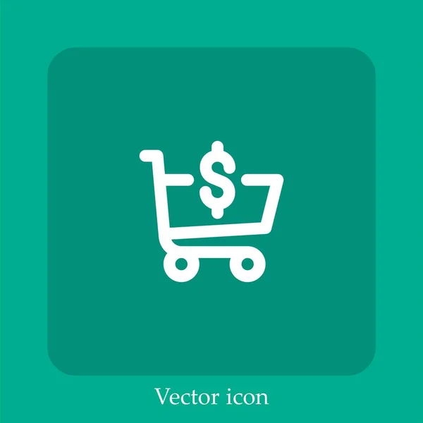 Warenkorb Vektor Symbol Lineare Icon Line Mit Editierbarem Strich — Stockvektor