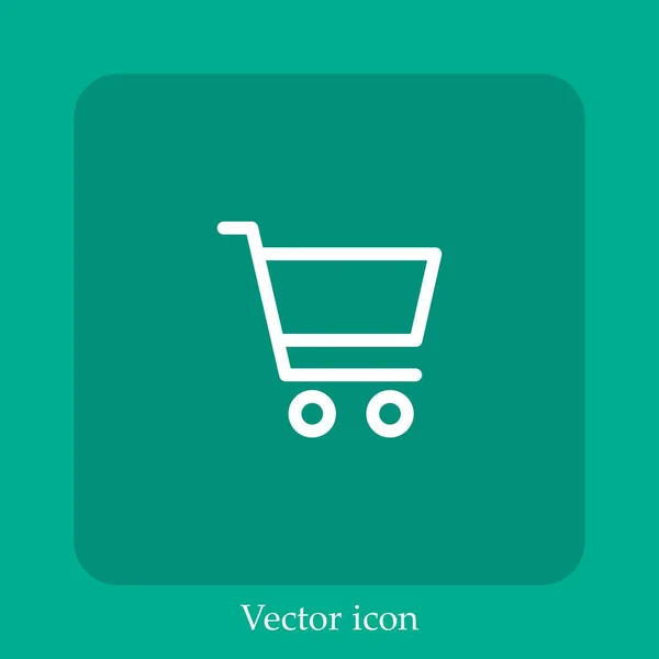 Warenkorb Vektor Symbol Lineare Icon Line Mit Editierbarem Strich — Stockvektor