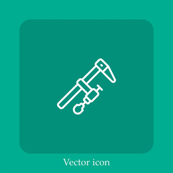 Clamp Vector Icono Lineal Icon Line Con Carrera Editable — Vector de stock