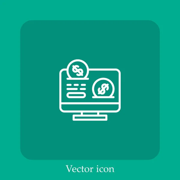 Ícone Vetor Financeiro Linear Icon Line Com Curso Editável — Vetor de Stock