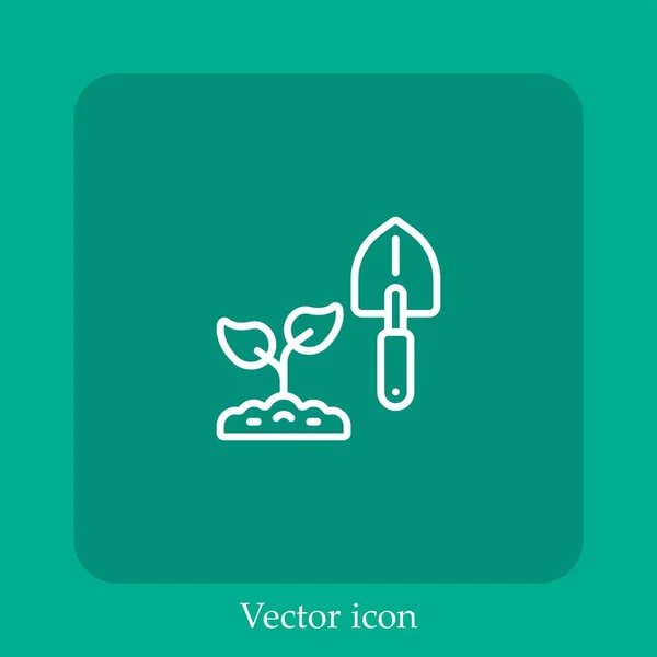 Gartenvektorsymbol Lineare Icon Line Mit Editierbarem Strich — Stockvektor