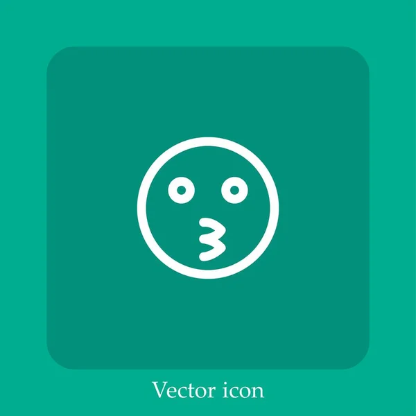 Ícone Vetorial Beijo Linear Icon Line Com Curso Editável — Vetor de Stock