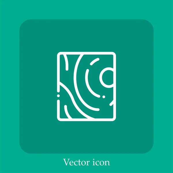 Icono Vector Madera Icon Line Lineal Con Carrera Editable — Vector de stock