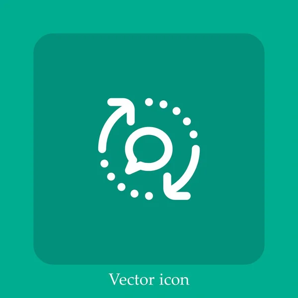 Icône Vectorielle Chat Icône Linéaire Ligne Avec Trait Modifiable — Image vectorielle