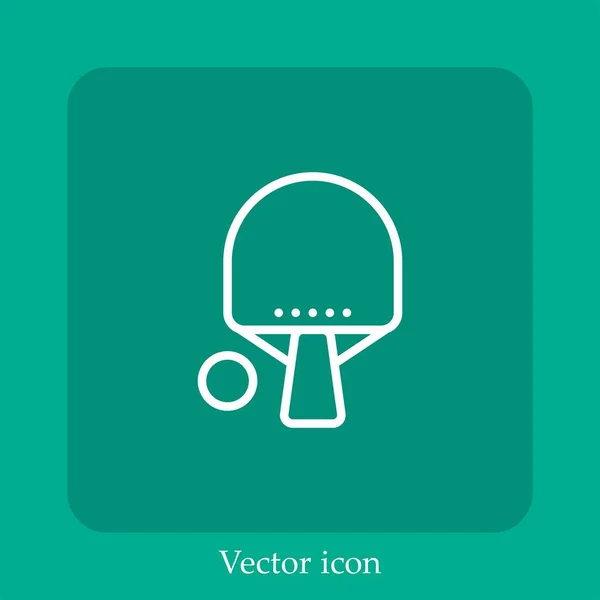 Tischtennis Vektor Symbol Linear Icon Line Mit Editierbarem Strich — Stockvektor