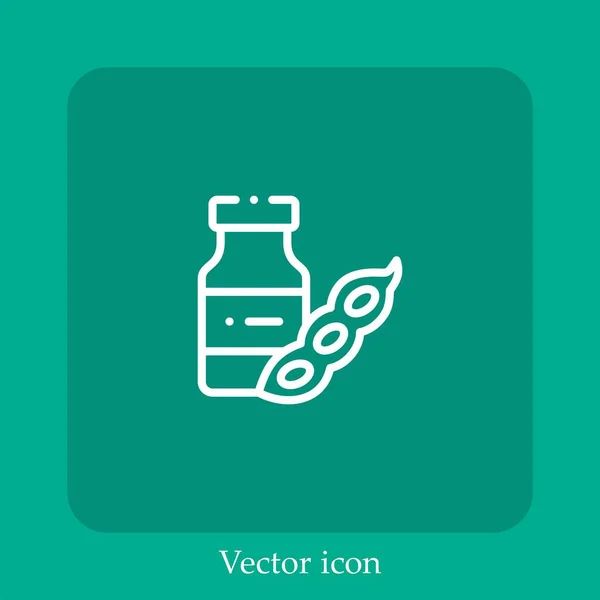 Sojamilch Vektor Symbol Linear Icon Line Mit Editierbarem Strich — Stockvektor