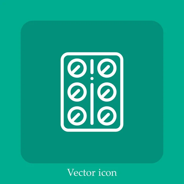 Tabletten Vektor Symbol Lineare Icon Line Mit Editierbarem Strich — Stockvektor