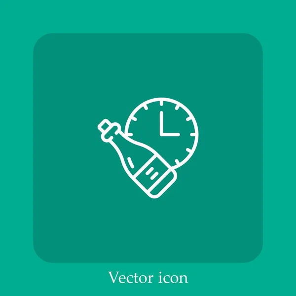 Ícone Vetor Relógio Linear Icon Line Com Curso Editável — Vetor de Stock