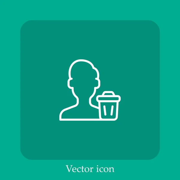 Ícone Vetor Homem Linear Icon Line Com Curso Editável — Vetor de Stock
