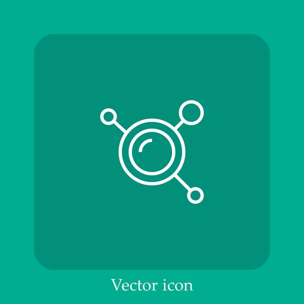 Icono Vector Molécula Icon Line Lineal Con Carrera Editable — Vector de stock