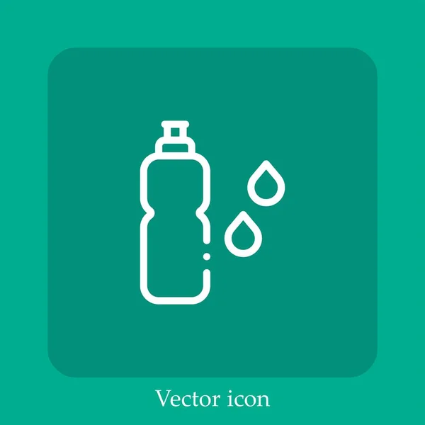 Wasserflaschen Vektor Symbol Lineare Icon Line Mit Editierbarem Strich — Stockvektor