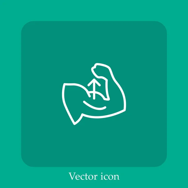 Biceps Vektor Icon Lineare Icon Line Mit Editierbarem Strich — Stockvektor