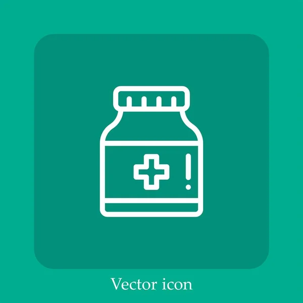 Medicine Vector Icon Linear Icon Line Editable Stroke — Stock Vector