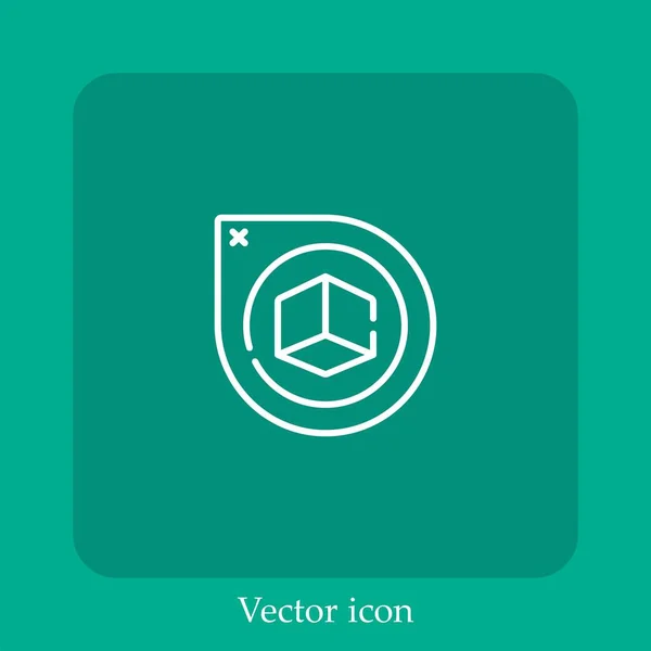 Ícone Vetorial Perspectiva Linear Icon Line Com Curso Editável — Vetor de Stock