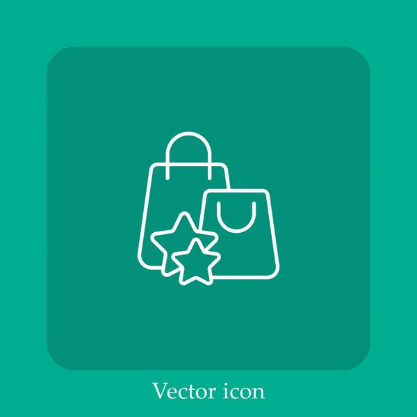 Sac Provisions Icône Vectorielle Icône Linéaire Ligne Avec Course Modifiable — Image vectorielle