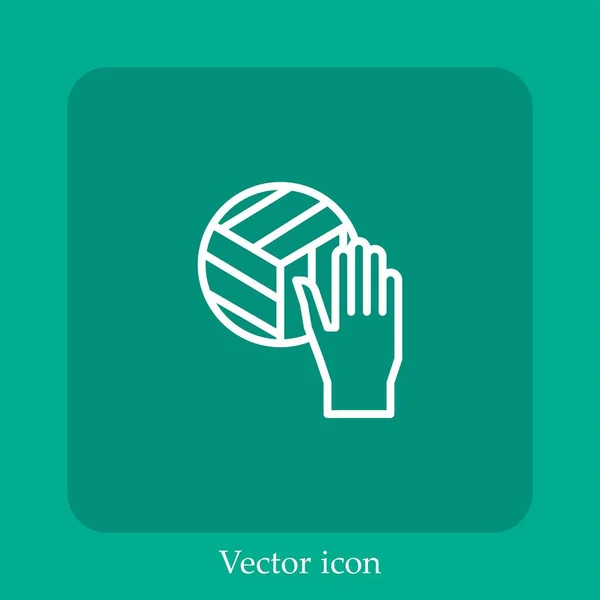 Volleyball Vector Icon Linear Icon Line Editable Stroke — Stock Vector