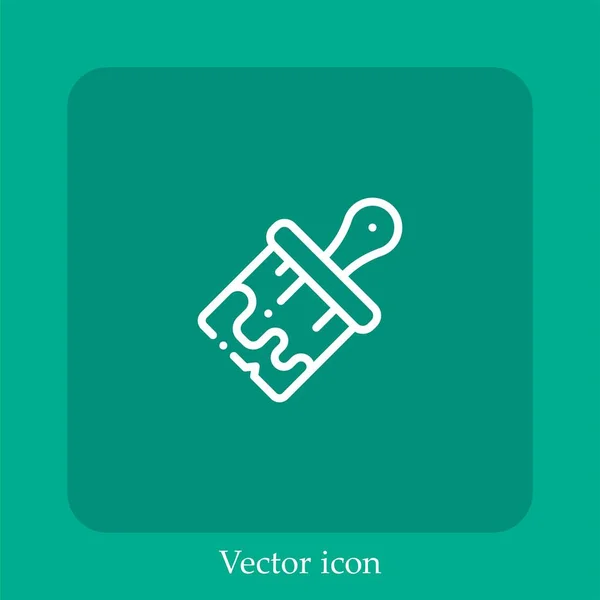 Cepillo Icono Vector Icon Line Lineal Con Carrera Editable — Vector de stock