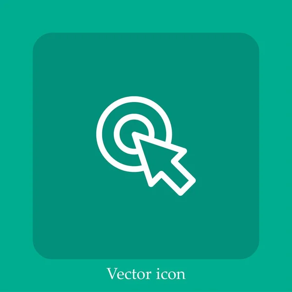 Icône Vectorielle Clic Icône Linéaire Ligne Avec Course Modifiable — Image vectorielle