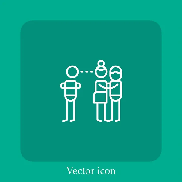 Jealousy Vector Icon Linear Icon Line Editable Stroke — Stock Vector