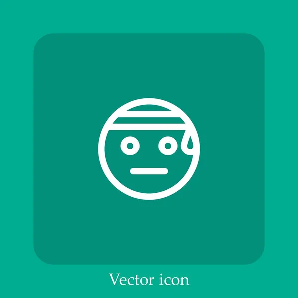 Icono Vector Lesión Icon Line Lineal Con Carrera Editable — Vector de stock