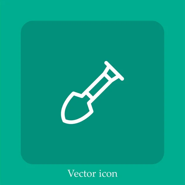 Иконка Вектора Лопаты Линейной Icon Line Редактируемым Ударом — стоковый вектор