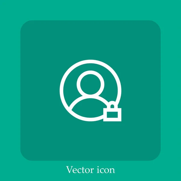 Ícone Vetor Usuário Linear Icon Line Com Curso Editável — Vetor de Stock